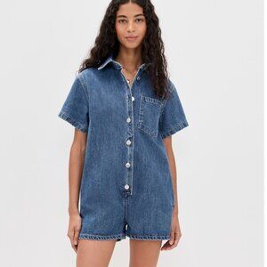 PARKE SHORT SLEEVE DENIM ROMPER
